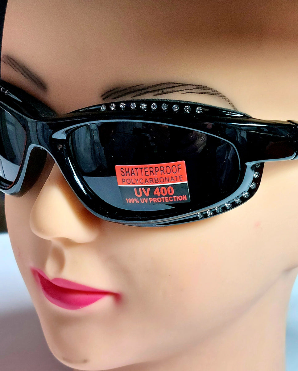 Curv Z Shatterproof Women Small Frame Motorcycle Rhinestone Riding