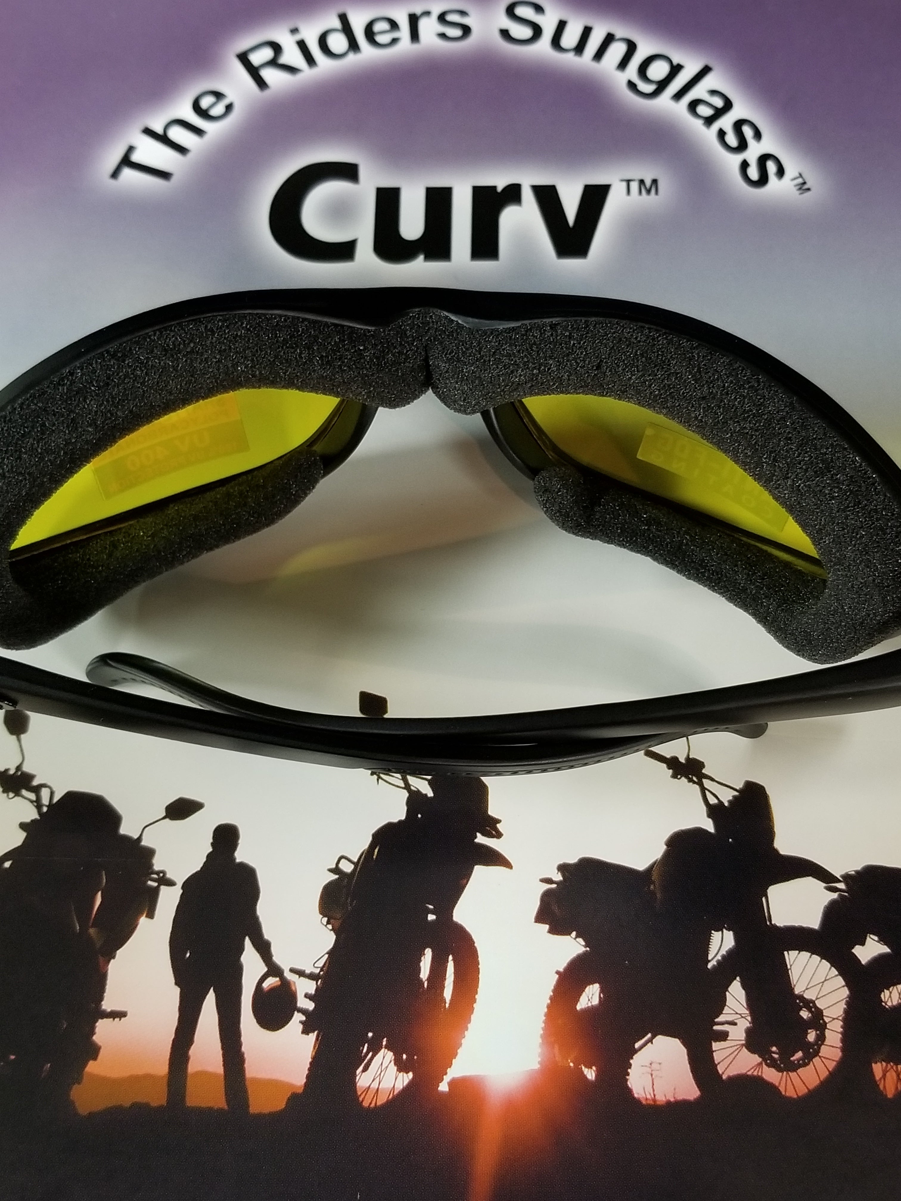 Curv Z Shatterproof Yellow Lens Motorcycle High Definition Riding Sunglass 02-04
