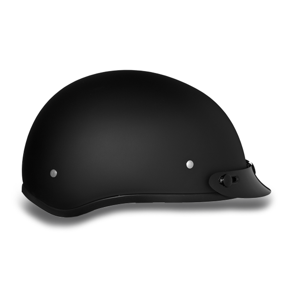 DOT Daytona Half Helmet - Unisex - Flat/Dull Black with Visor