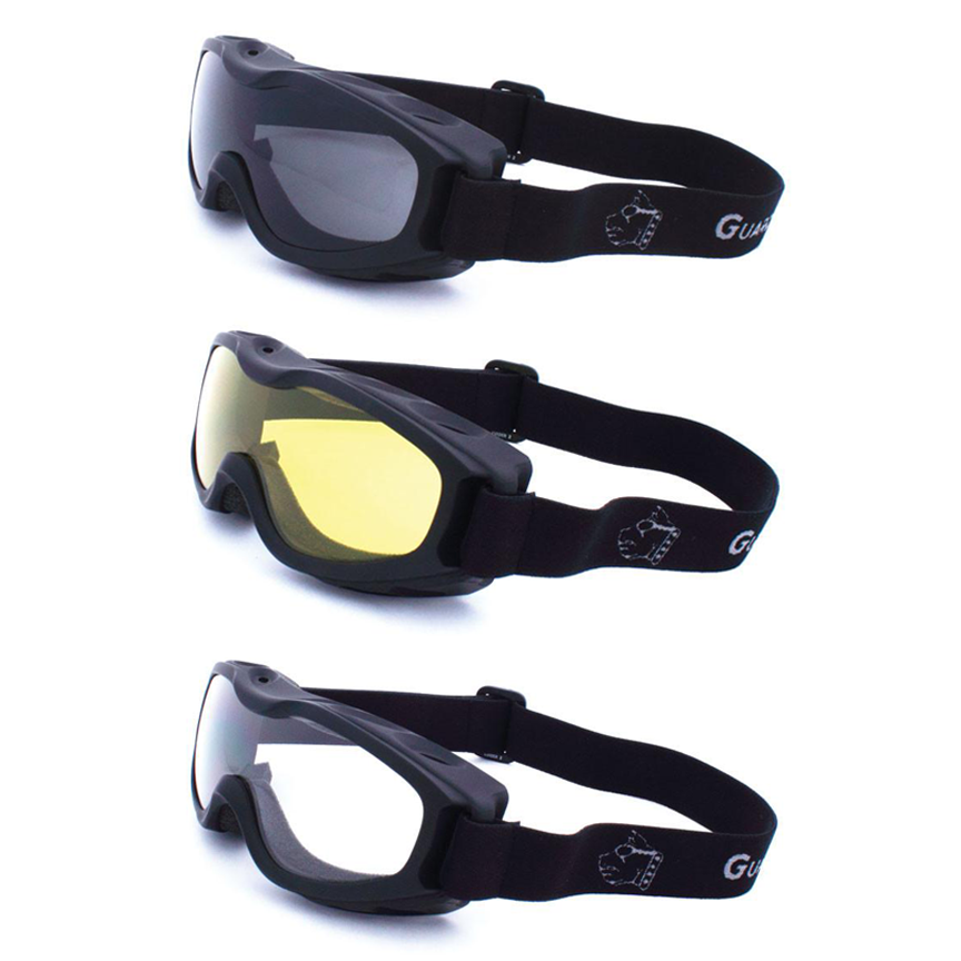GuardDogs Evader2 Clear, Yellow, or Smoke OTG Goggles RydeMotorcycle