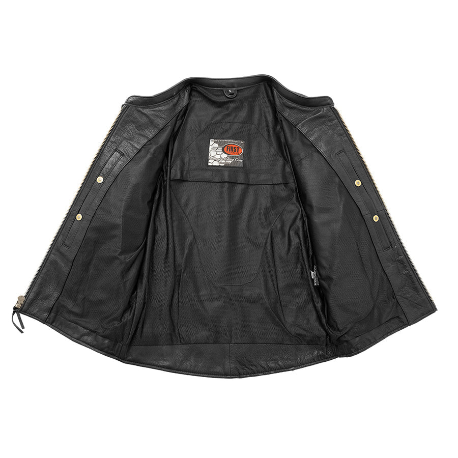 Men's FIM278  Indy Classic Scooter Motorcycle Black Jacket