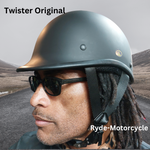 Micro DOT "Twister" Reversible Flat Black Half Helmet No Mushroom Look
