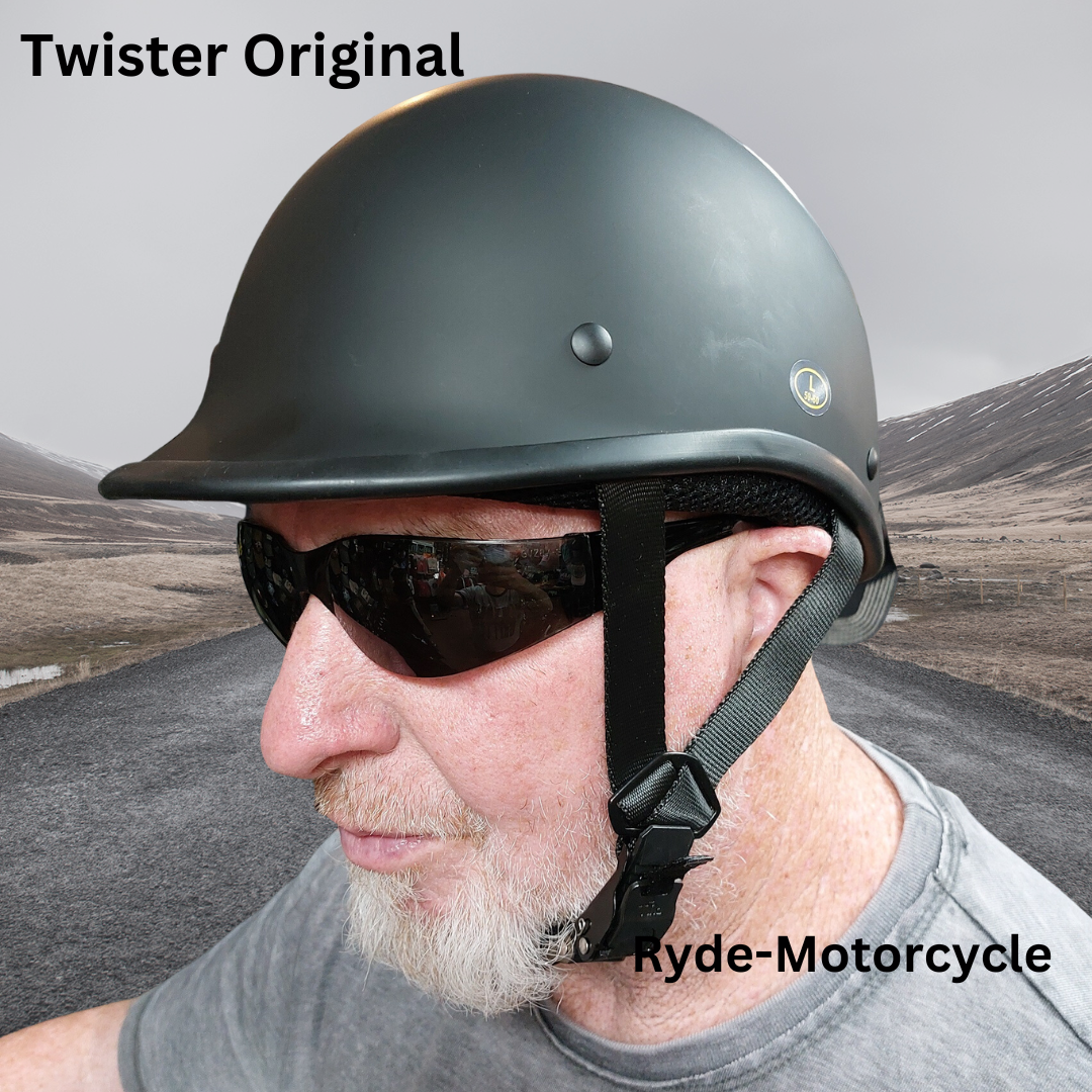 Micro DOT "Twister" Reversible Flat Black Half Helmet No Mushroom Look