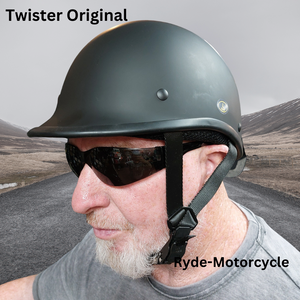 dot beanie motorcycle helmets Micro DOT "Twister" Reversible Flat Black Half Helmet No Mushroom Look – Ryde-Motorcycle