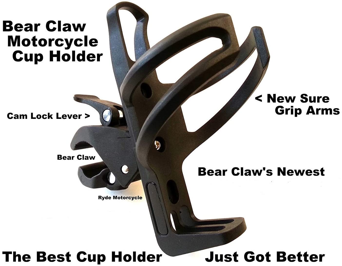 Harley Style Handle Bar Black Motorcycle Cup Holder