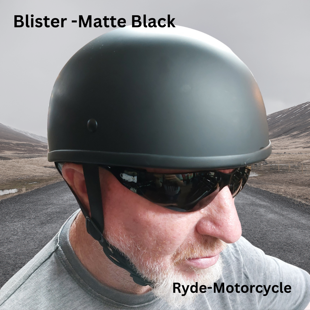 Micro DOT "Blister" Small Profile Matt Black Half Helmet No Mushroom Look