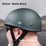 Micro DOT "Blister" Small Profile Matt Black Half Helmet No Mushroom Look
