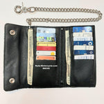 BW350 7" Soft Leather Trifold 14 Credit Card - Cash Biker Chain Wallet