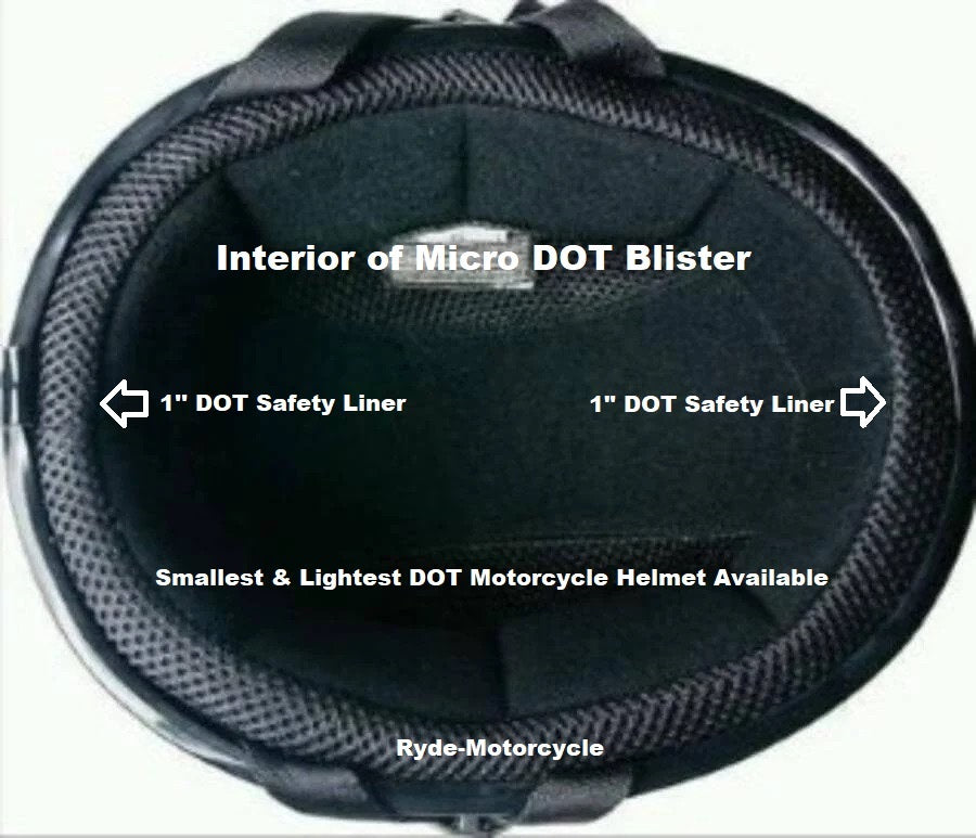 Micro DOT "Twister" Reversible Flat Black Half Helmet No Mushroom Look