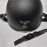 Micro DOT "Blister" Carbon Fiber Graphic Super Small Profile 1/2 Helmet "No Mushroom" Look!