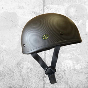 Micro DOT "Blister" Carbon Fiber Graphic Super Small Profile 1/2 Helmet "No Mushroom" Look!