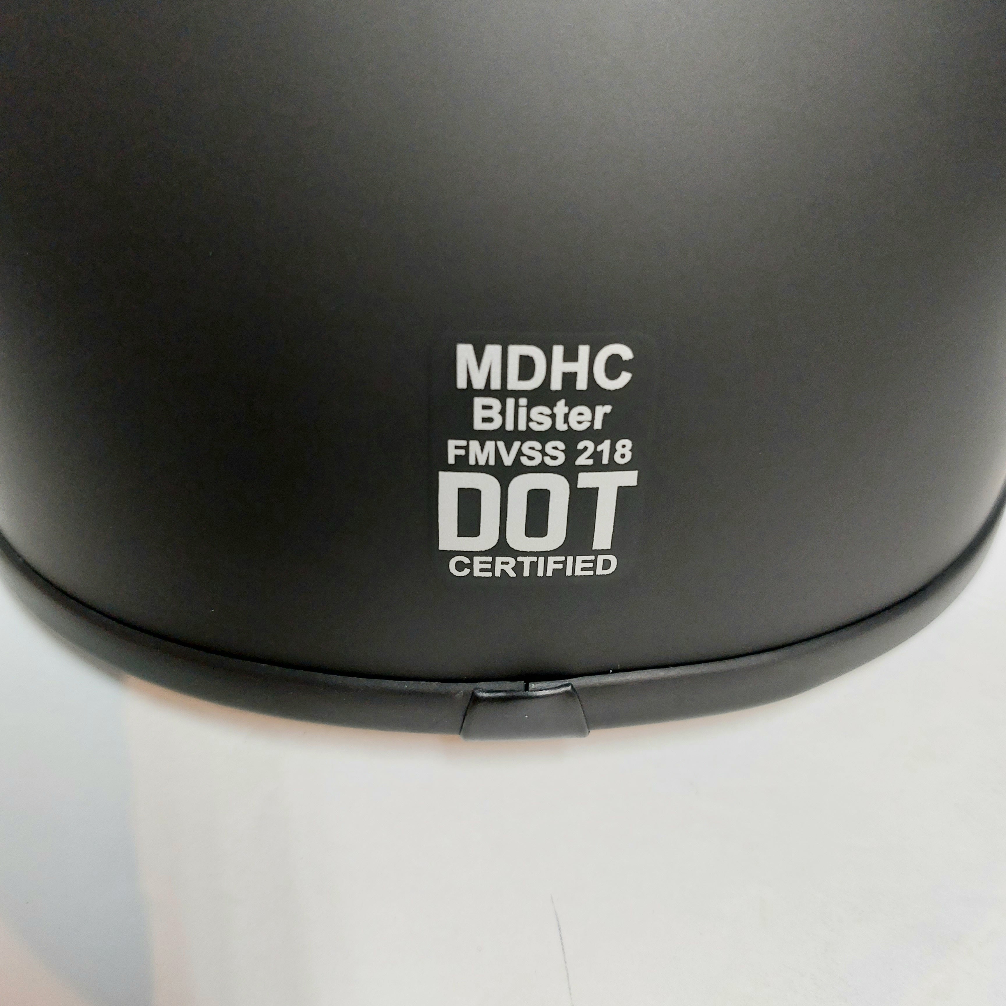 Micro DOT "Twister" Reversible Flat Black Half Helmet No Mushroom Look