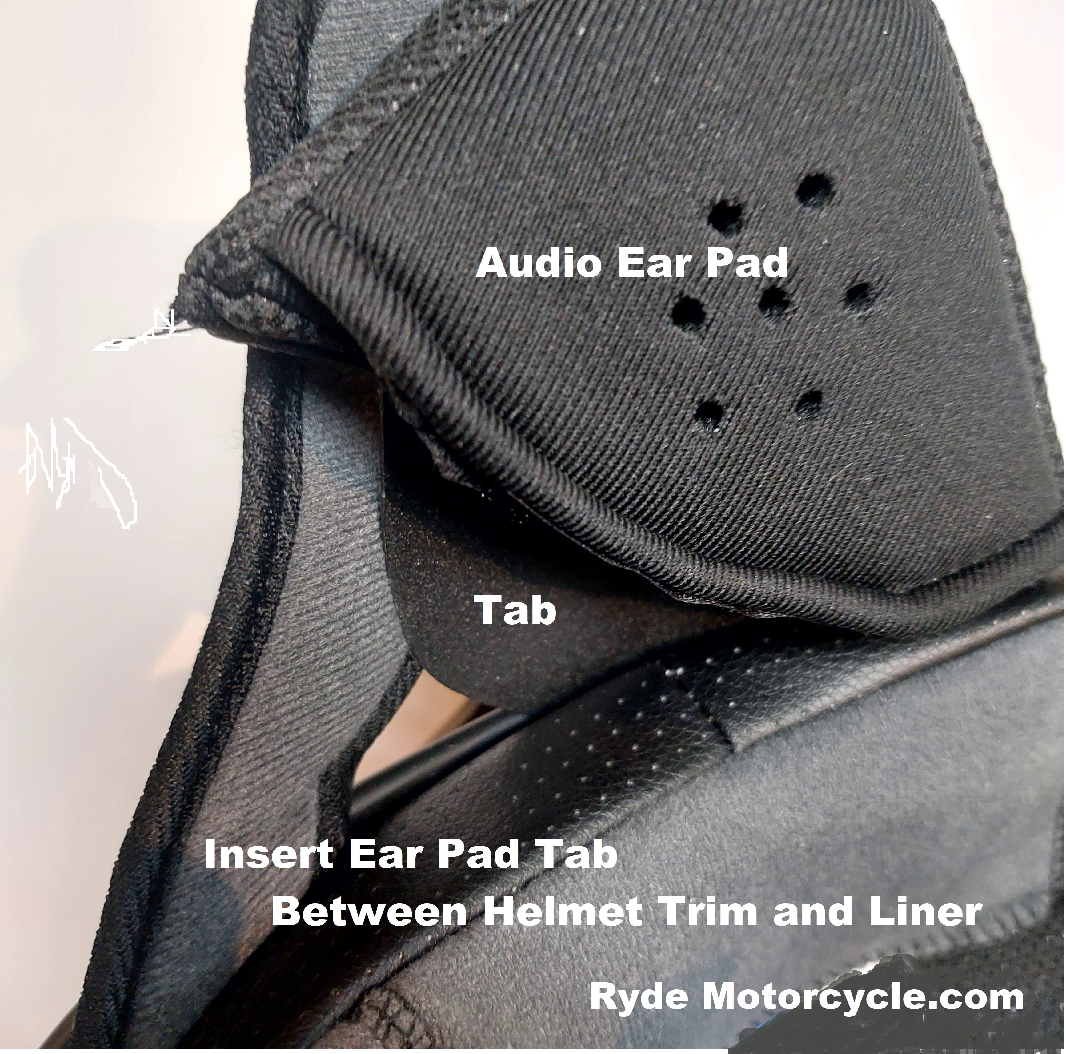 Small Black Ear Pad Inserts -  DOT Half Helmets with "Y Straps"
