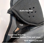 Small Black Ear Pad Inserts -  DOT Half Helmets with "Y Straps"