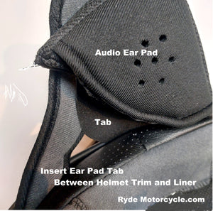 Small Black Ear Pad Inserts -  DOT Half Helmets with "Y Straps"