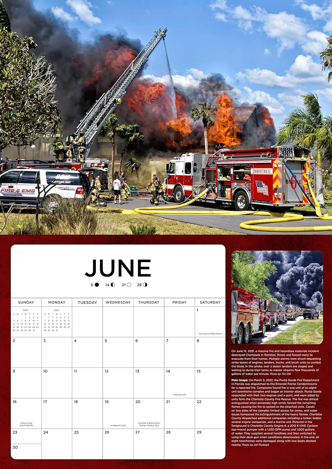 2024 Fire Trucks in Action Large 17 x 12" Wall Calendar