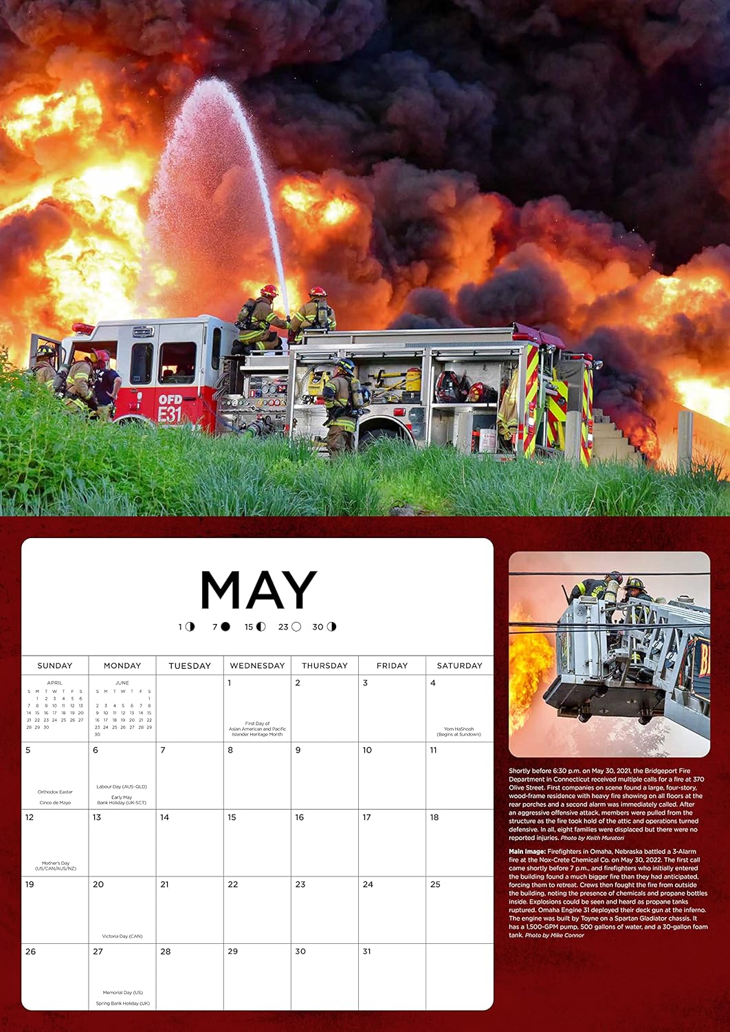 2024 Fire Trucks in Action Large 17 x 12" Wall Calendar
