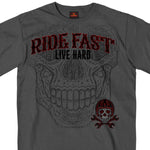 Sugar Wrenches Ride Fast Skull Charcoal T-shirt