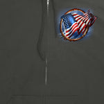 Bald Eagle Hoop Waving USA Flag Zip Up Hoodie