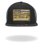 We The People Are Pissed Off! American Flag "Snapback" Hat Black Mesh Back