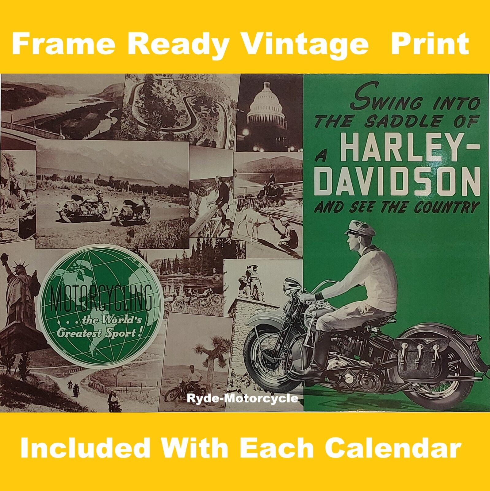 2024 Deluxe Harley Davidson 17" x 12" Wall Calendar