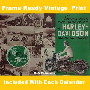 2024 Deluxe Harley Davidson 17" x 12" Wall Calendar