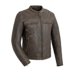 Premium Antique Brown Leather Lightweight Motorcycle Jacket