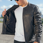 Premium Antique Brown Leather Lightweight Motorcycle Jacket