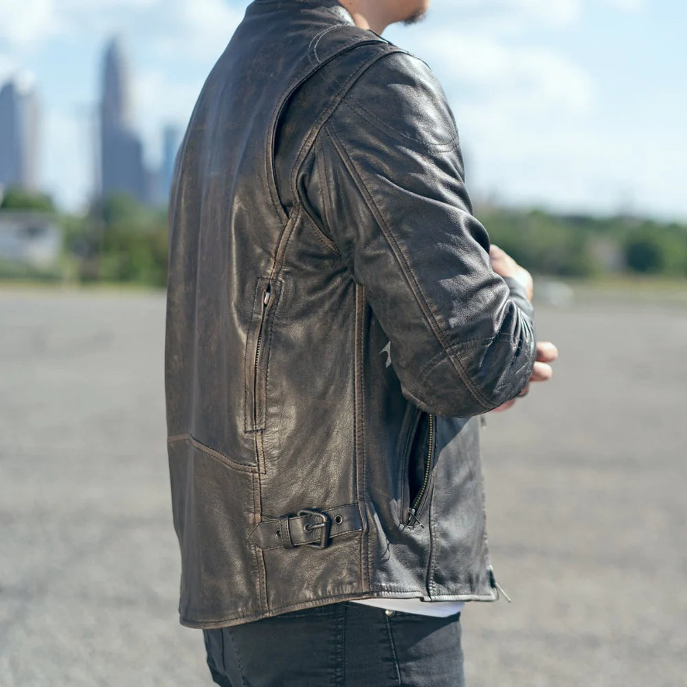 Premium Antique Brown Leather Lightweight Motorcycle Jacket