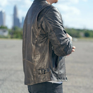 Premium Antique Brown Leather Lightweight Motorcycle Jacket