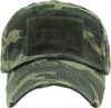 USA Green Camo Distressed Vintage Style Baseball Cap Hat