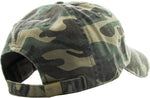 USA Green Camo Distressed Vintage Style Baseball Cap Hat