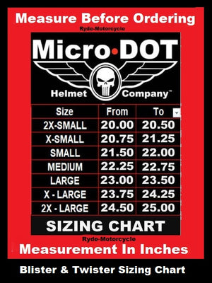 Micro DOT "Blister"  Small Profile Gloss Black 1/2 Helmet "No Mushroom" Look