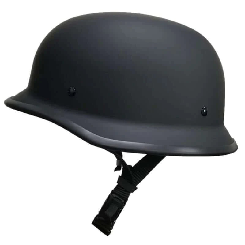 best motorcycle helmet that doesn't give mushroom head Micro DOT "Mayhem" Flat Black German Helmet