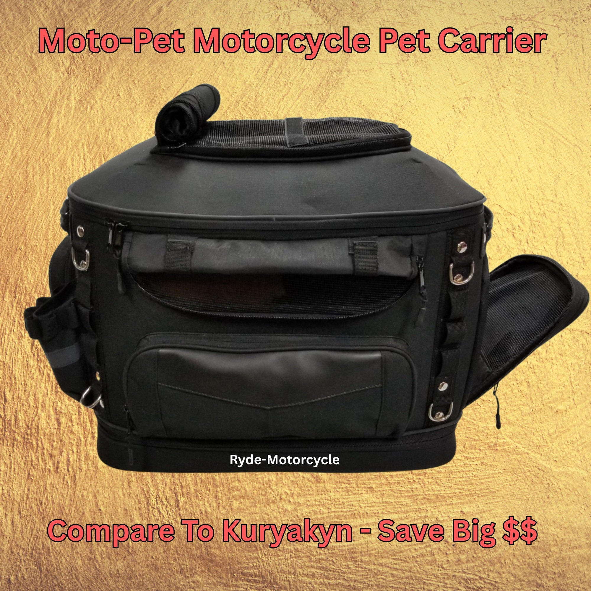 Moto-Pet Deluxe Motorcycle Pet Carrier - Compare to Kuryakyn & Save Big $$