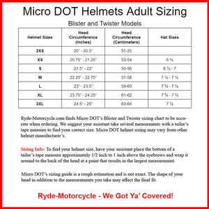 Micro DOT "Twister 2.0" Reversible Flat Black Half Helmet No Mushroom Look