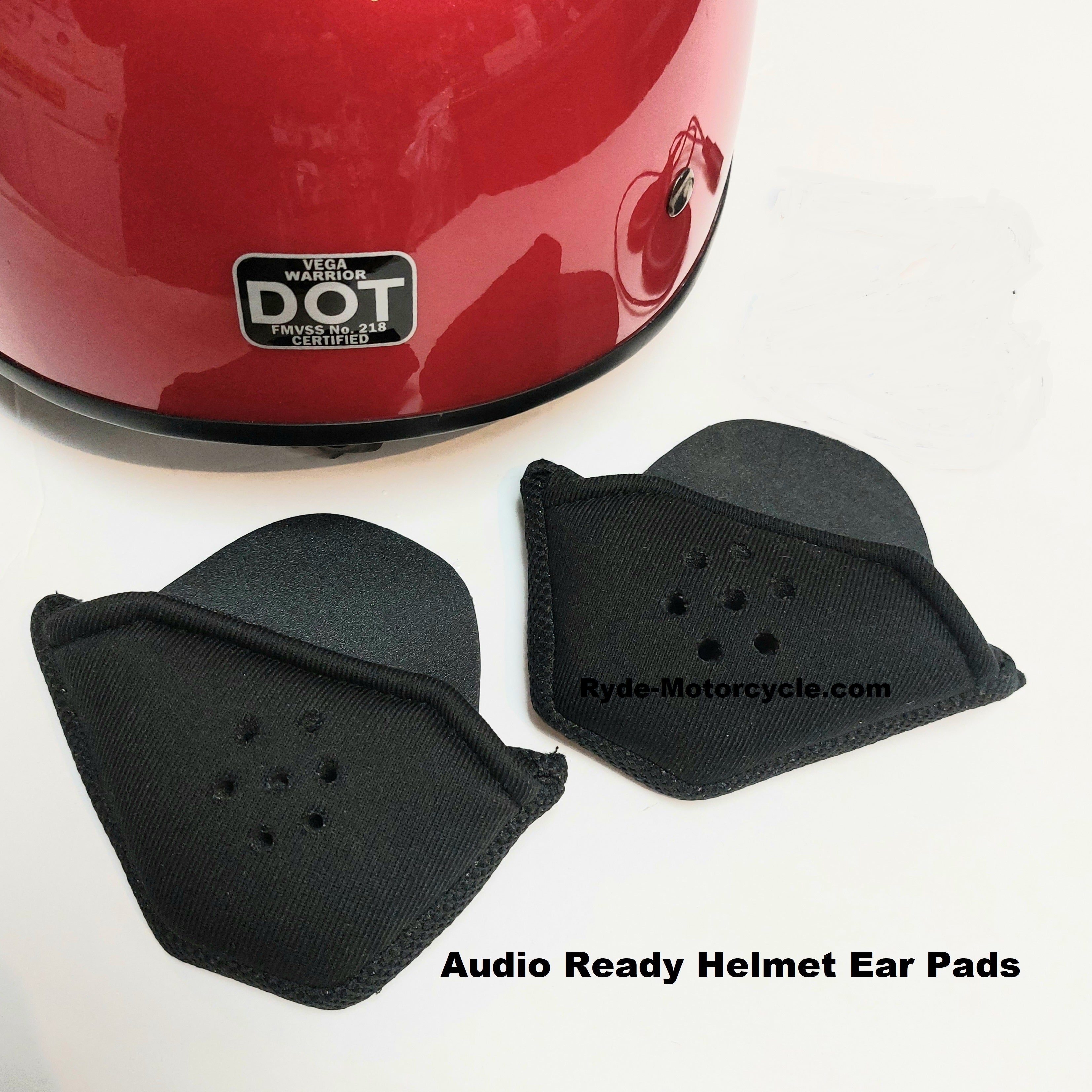 Small Black Ear Pad Inserts -  DOT Half Helmets with "Y Strap"