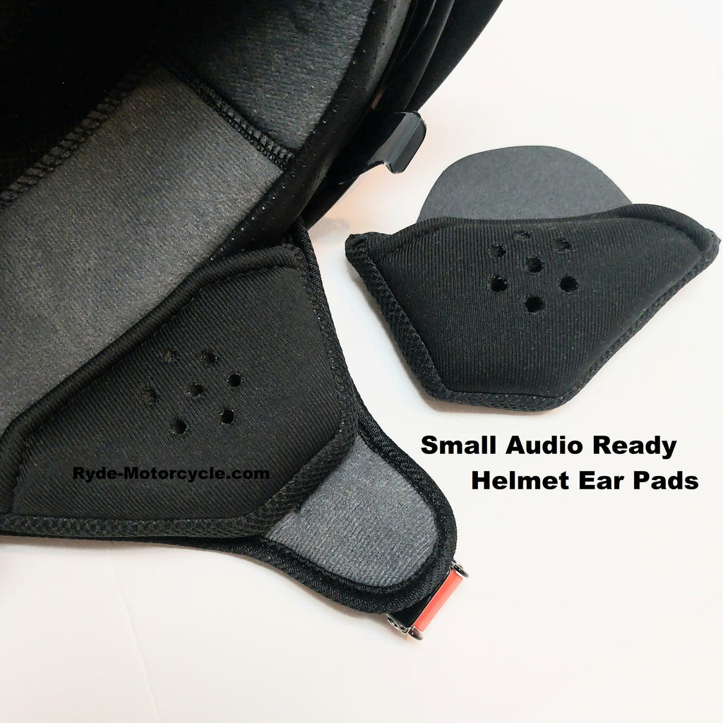 Small Black Ear Pad Inserts -  DOT Half Helmets with "Y Straps"