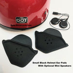 Small Black Ear Pad Inserts -  DOT Half Helmets with "Y Strap"