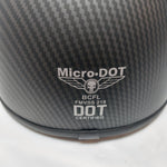 Micro DOT "Blister" Carbon Fiber Graphic Super Small Profile 1/2 Helmet "No Mushroom" Look!