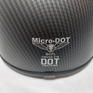 Micro DOT "Blister" Carbon Fiber Graphic Super Small Profile 1/2 Helmet "No Mushroom" Look!