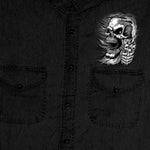 MENS ASSASSIN SLEEVELESS BLACK DENIM BIKER CUT OFF SHIRT