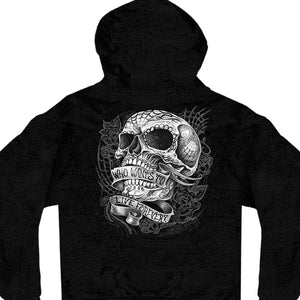 Sweet Demise Who Wants To LIve Forever Black Zip Up Hoodie