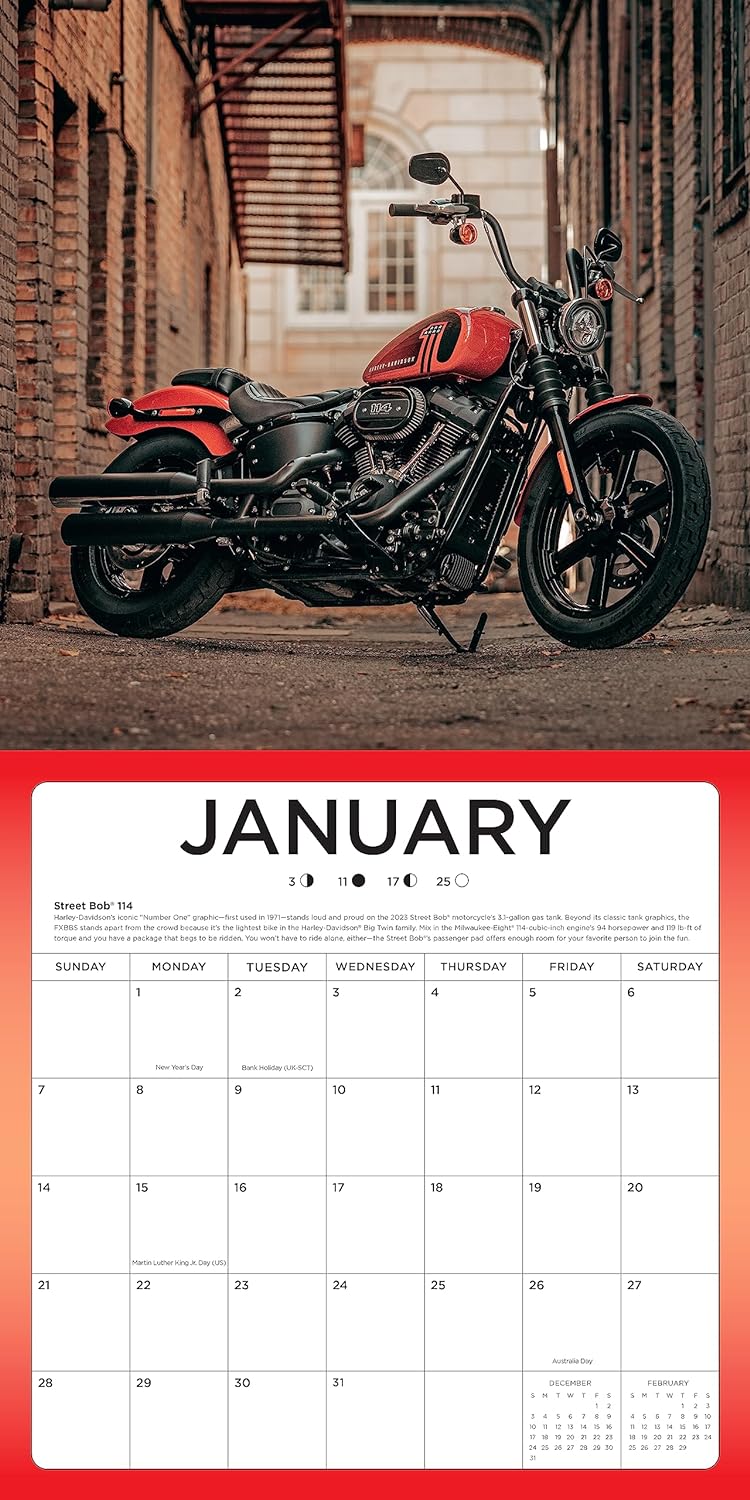 2024 Harley Wall Calendar 12 X 12