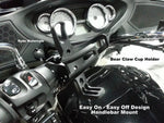 Motorcycle Satin Black USA Dual Insert Cup Holder "Bear Claw"