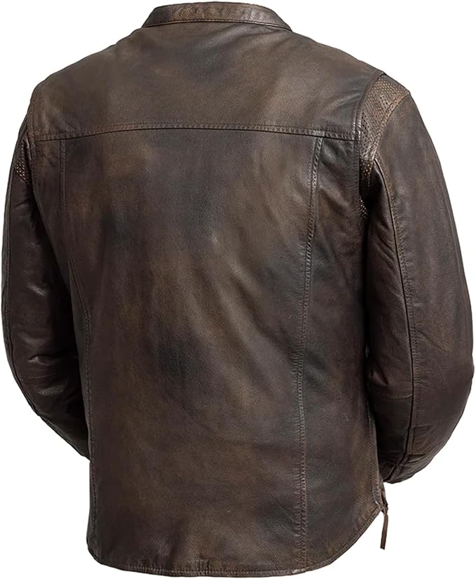 Rocky Full Feature Premium Brown Leather Motorcycle Jacket