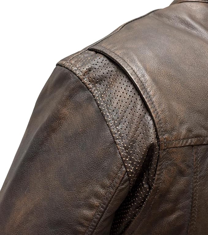 Rocky Full Feature Premium Brown Leather Motorcycle Jacket