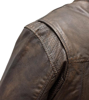Rocky Full Feature Premium Brown Leather Motorcycle Jacket