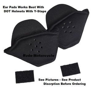 Small Black Ear Pad Inserts -  DOT Half Helmets with "Y Strap"