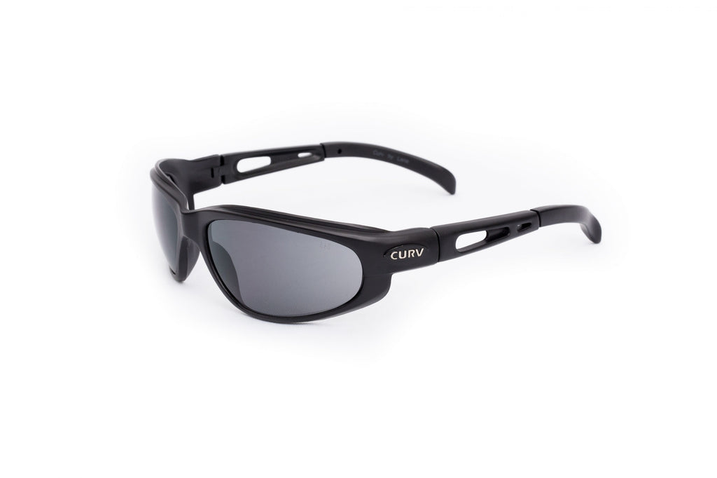 01-01 Smoke Lens Matte Black Frame Sport Motorcycle Sunglass